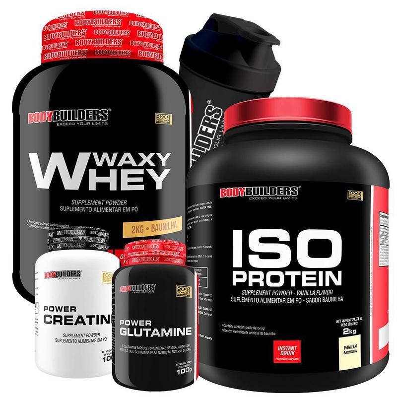 Kit Waxy Whey 2Kg+ Iso Protein 2Kg+ Power Creatina - Bodybuilders - Kit ...