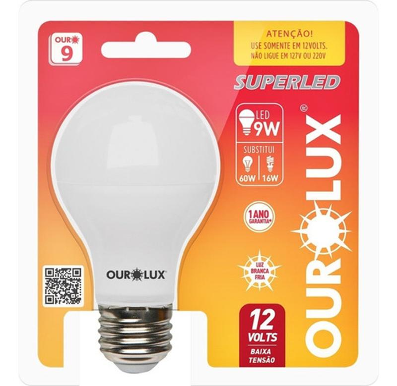 Lâmpada Bulbo Led 9w Ourolux 12 Volts Baixa Tensão - Lâmpada de LED ...