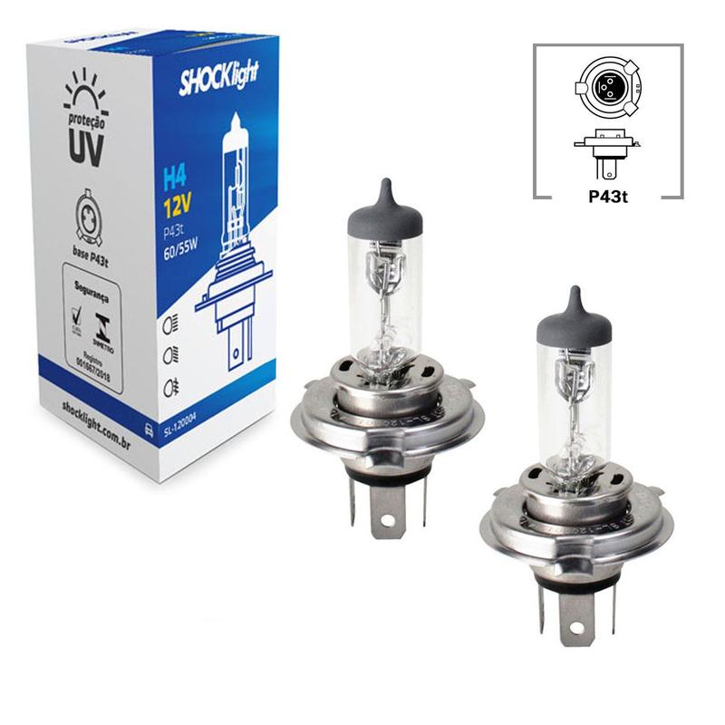 Lampada Farol Automotivo H4 60/55W 12V Standart Shocklight - Lâmpada ...