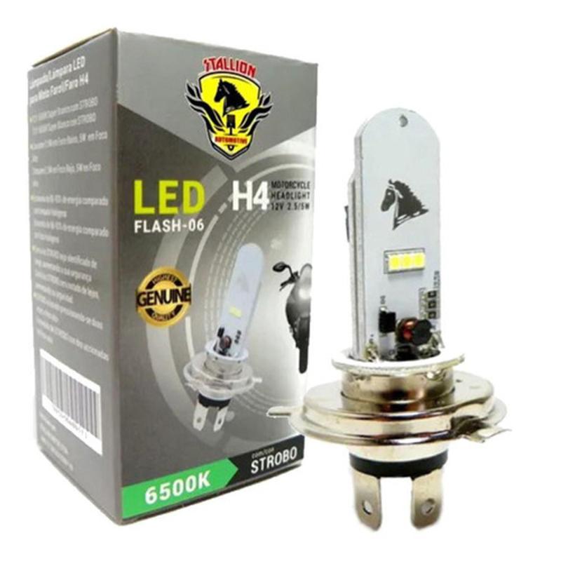 Lampada Farol Led H4 Moto 6500k Super Branca Strobo - Stallion ...