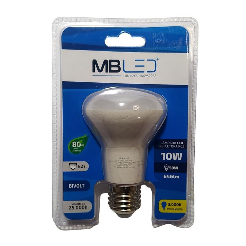 Lampada R63 Lampada led refletora 10w r63 3000k 800lm bivolt - mbled - Lâmpada de ...