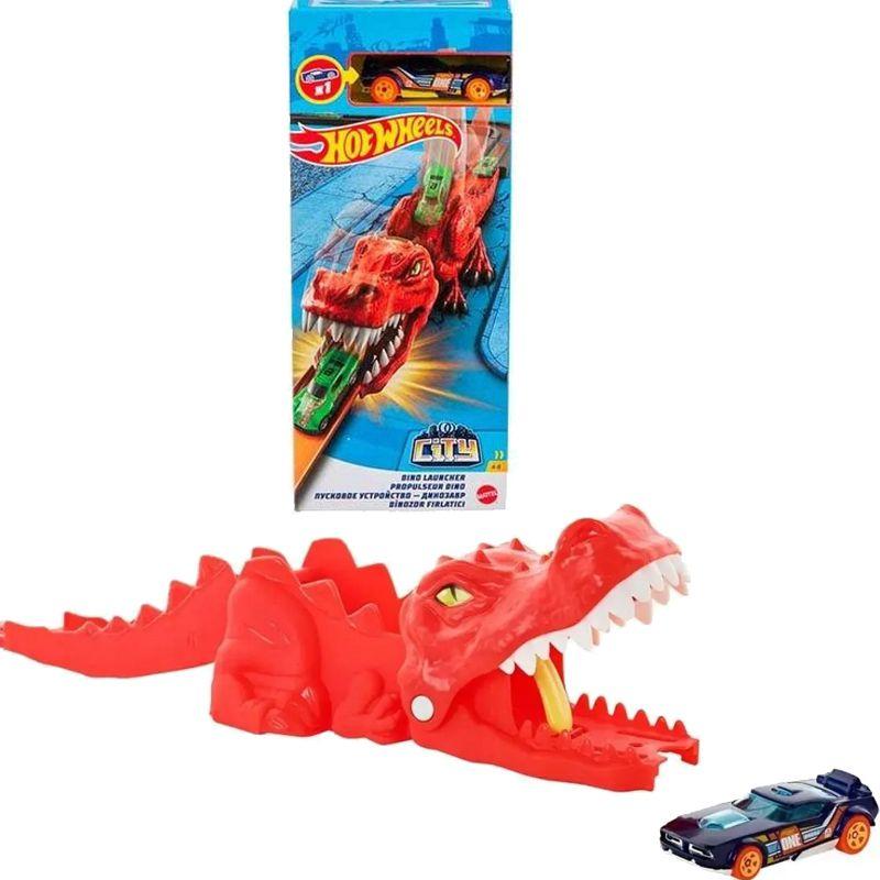 Lançador hot wheels city dinossauro t-rex com carrinho gvf41 mattel ...