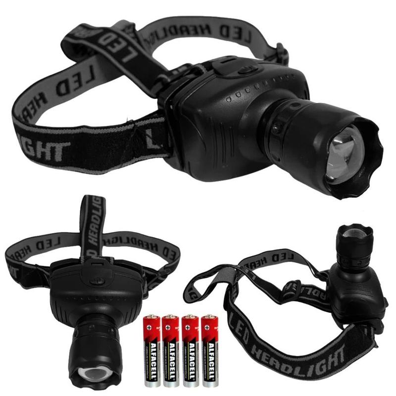 Lanterna de Cabeca Led Branco com Pilha para Pesca Camping Alfacell ...