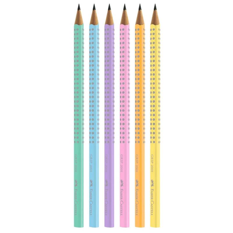 Faber-Castell Grip 2001 - Set Da 2 Matite Di Grafite HB Con Impugnatura Antiscivolo E Gommino Salvapunta (Rosso E Blu) - 3