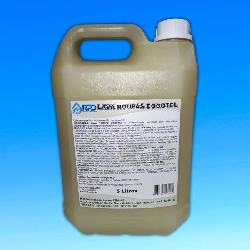 Lava roupas de coco - sabão liquido - 5 litros - RPD - Sabão Líquido ...