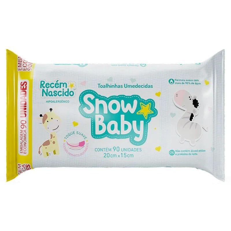 Lenço Umedecido Snow Baby Recém Nascido - 90 Unidades - Toalha ...