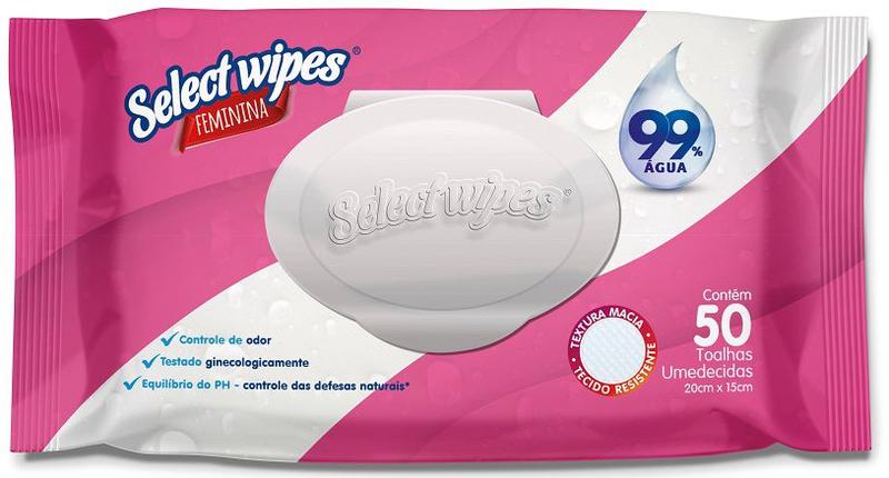 Lenços Umedecidos Feminino Higiene Intima Mulher Select Wipes Premium ...