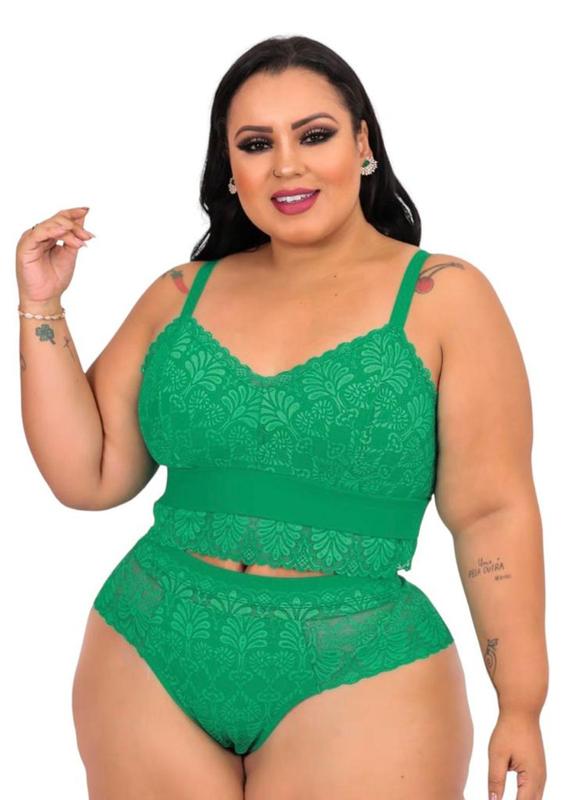 Lingerie Plus Size Conjunto Calcinha E Sutiã Alta Qualidade Renda