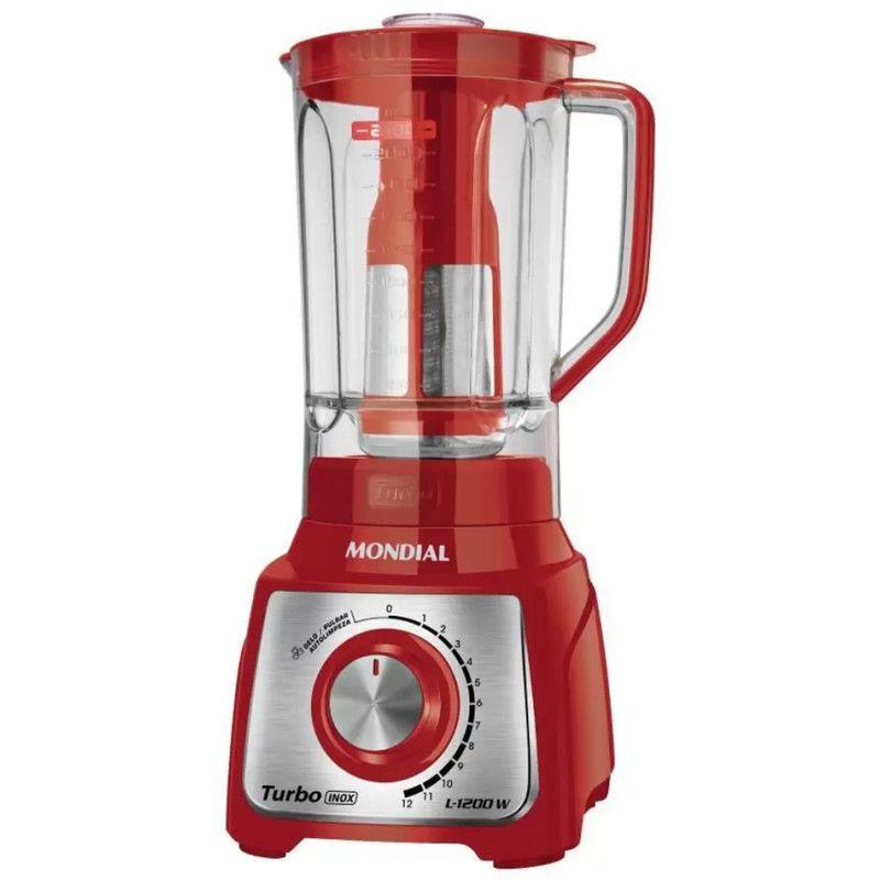 Liquidificador Mondial L 1200 Ri Turbo Inox 1200W 220V Vermelho ...