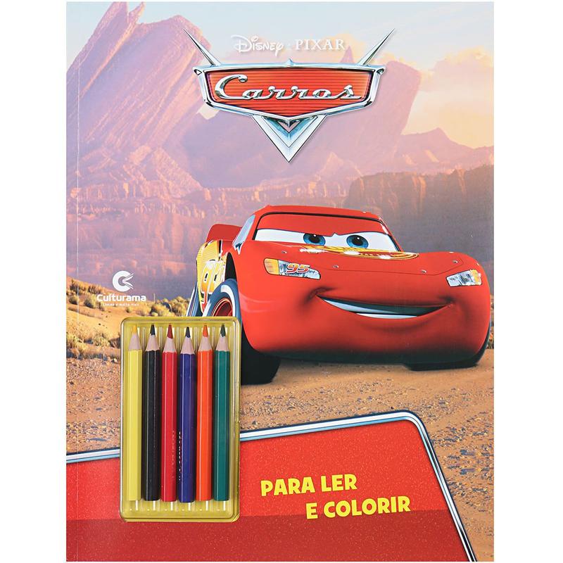Livro Carros Ler E Colorir Com Lapis De Cor - Disney - Kit de Colorir ...