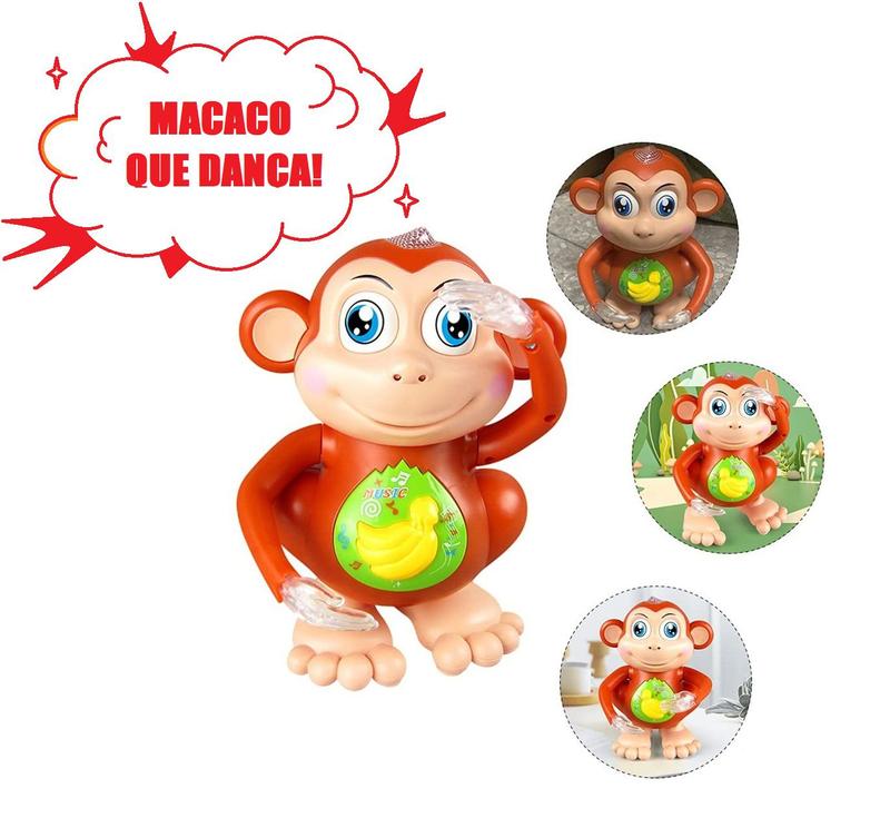 Macaco Brinquedo Infantil Som Luz Movimentos Interativo - LIZ BABY TOY ...