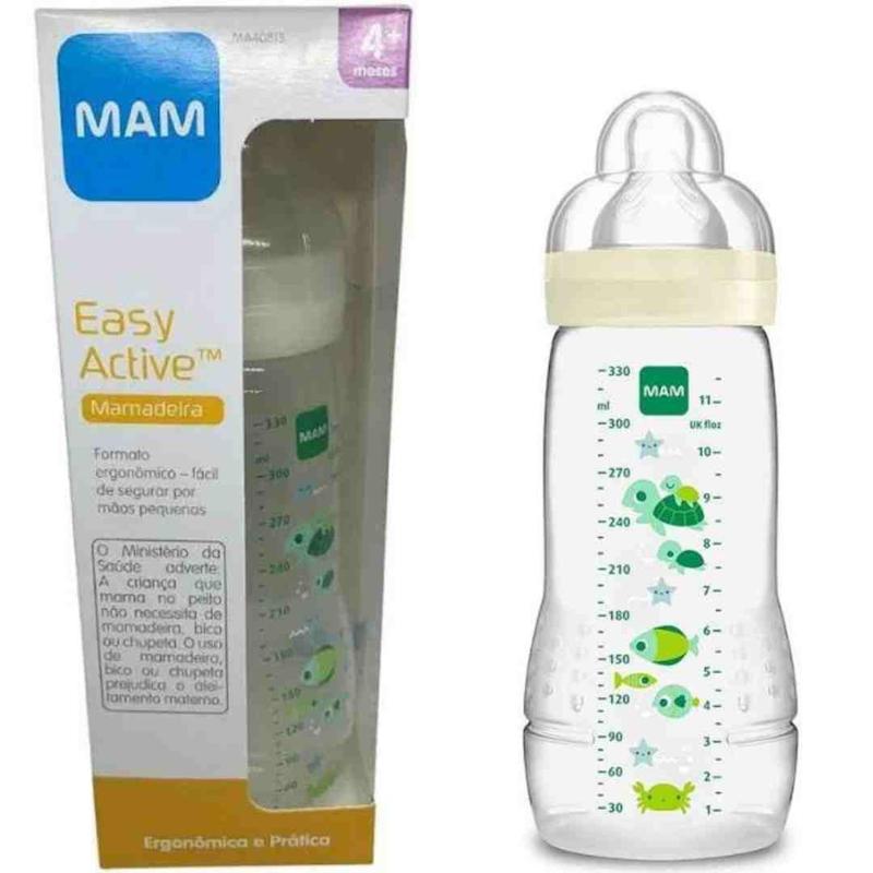 MAM - Easy Active Biberon 2ème Âge 330 ml 6 Mois et Débit Très Rapide