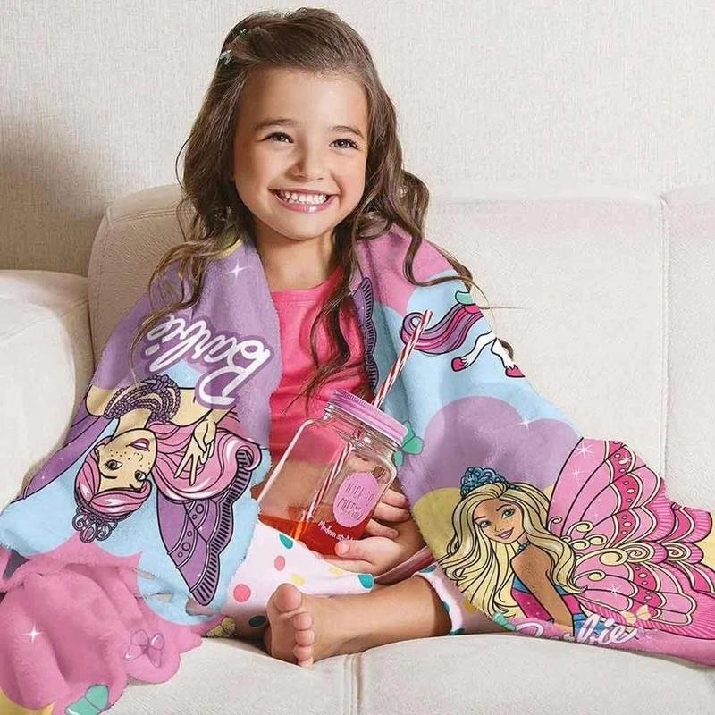 Manta Infantil De Sofá Fleece Personagens Menino Menina Lepper