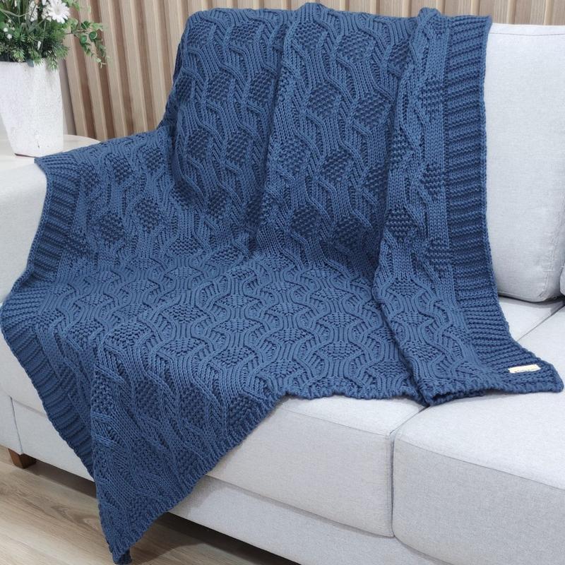 Manta Trico Decorativa Sofa 120x150cm Usufruto Tricot cod001 - Manta ...