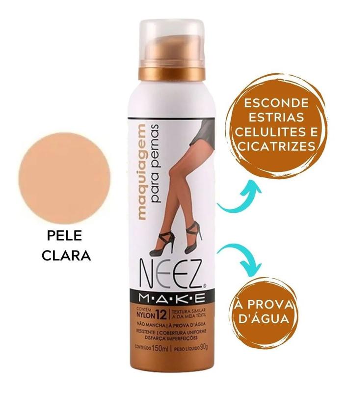 Maquiagem Para Pernas Neez Não Mancha,á Prova D' Água PELE CLARA 150ml ...