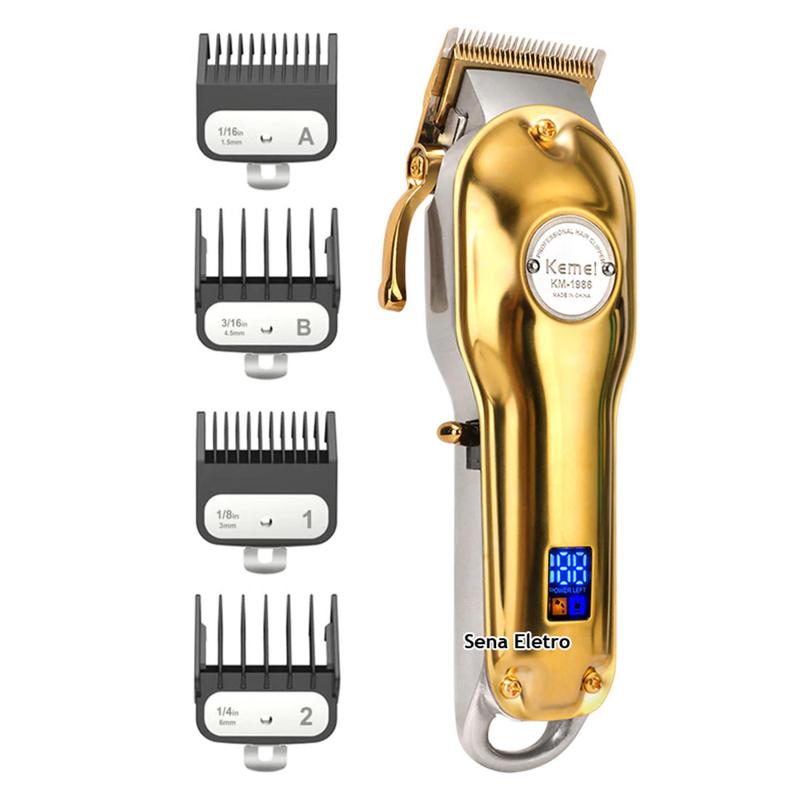 Máquina Kemei Cortar Cabelos Profissional Cortador Original Corte Fade ...
