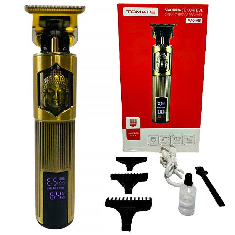 Maquininha De Cabelo Bivolt Barba Metal Recarregável Tomate - Máquina ...