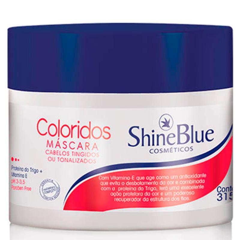 Mascara Cabelos Tingidos Tonalizados Coloridos Shine 315g - Shine Blue ...