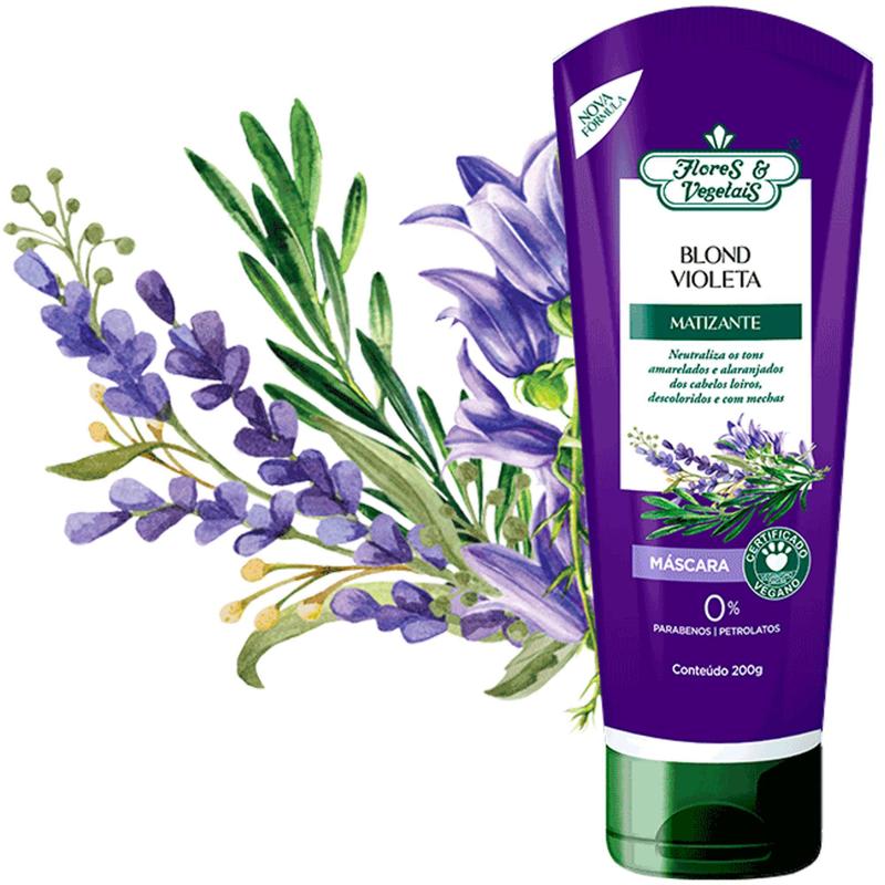 Máscara Matizadora Flores e Vegetais Blond 200g - C3879 - Matizador ...