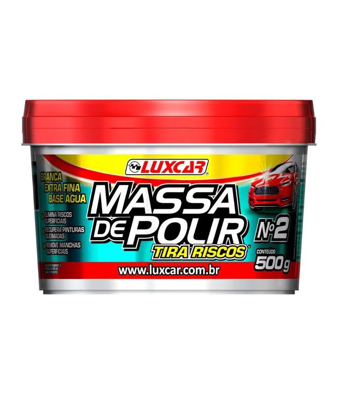 Massa de polir carro tira riscos pasta n2 extra fina 500g cera luxcar ...