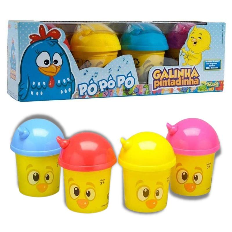 Massinha Galinha Pintadinha - Kit Divertido 4 Potinhos Sunny - Massinha ...