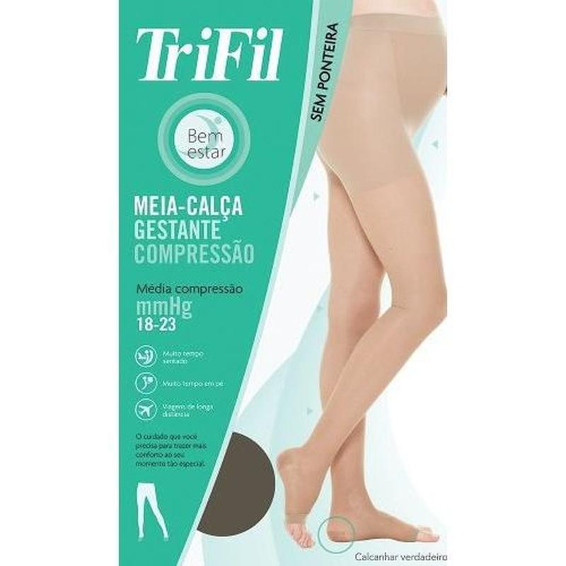 Meia Calça Gestante Média Compressão 18-23mmhg Trifil L06668 - Meia de ...