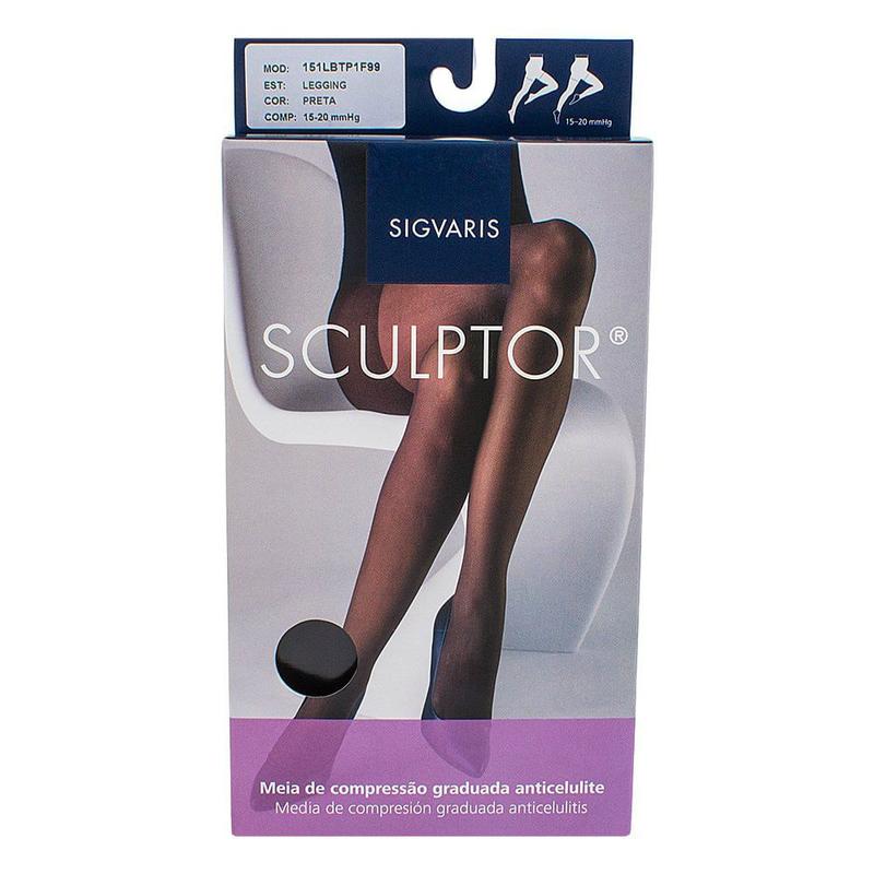 Meia Calça Legging Anti Celulite 151 LBT Sigvaris Preta - Meia de ...