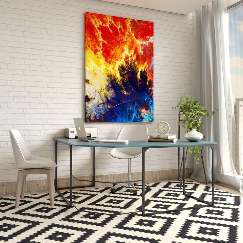 Mesa de Metalon e Madeira Home Office Cross Azul Secreto 1,50x0,60x0,75m Tendenci Outros