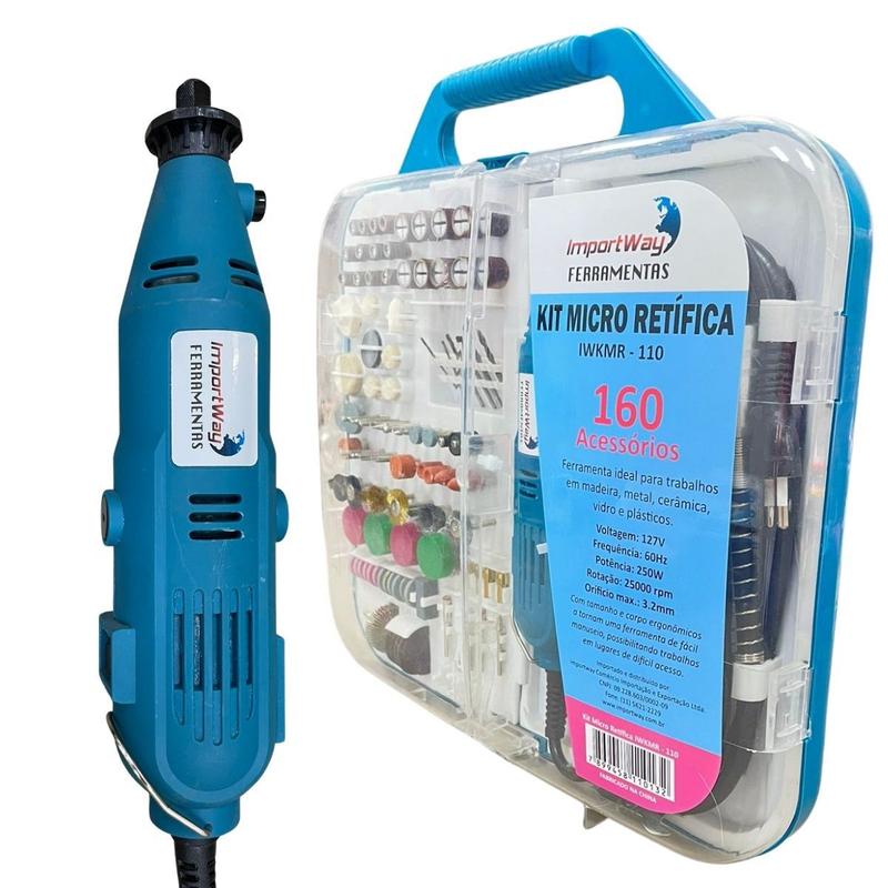Mini Retifica Micro Mini Retifica 160 Peças Potente 250w 25000rpm 127v - Importway ...
