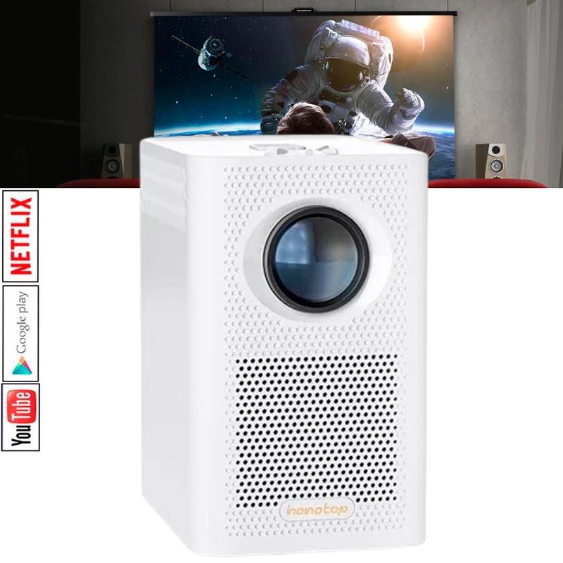Mini Projetor Android Portatil Smart Tv Hongtop S30 Max Pro Branco ...