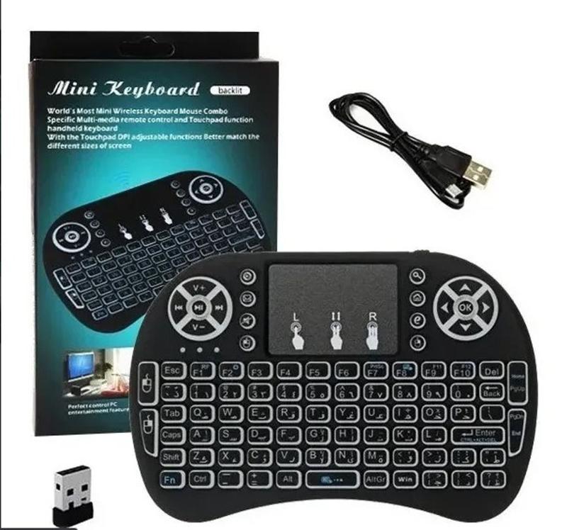 Mini Teclado Wireless Touch Para Celular Pc Android Tv Smart - Backlit ...
