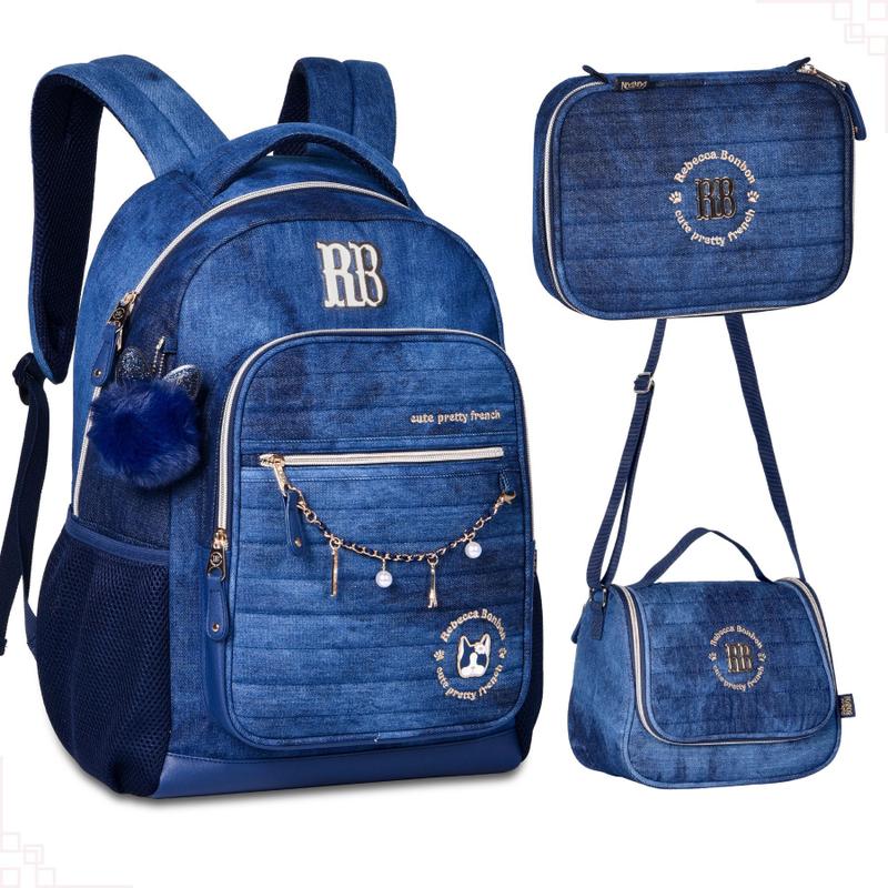 Mochila Bolsa Escolar Menina Rebecca Bonbon Rb Com Estojo E Lancheira ...