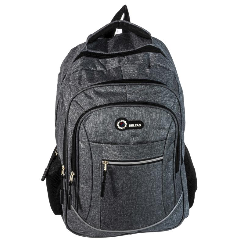 Mochila Cinza Grande e Espaçosa com Vários Bolsos - DELEAD - Mochilas ...