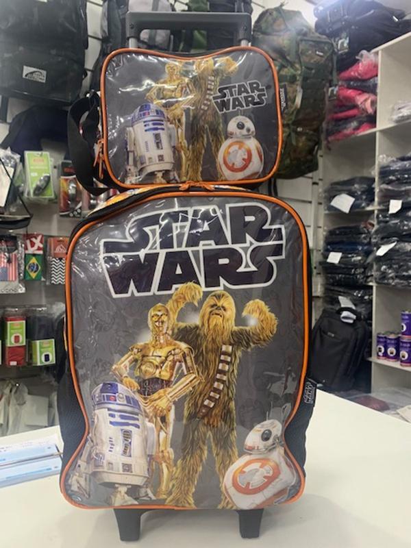 Mochila Com Rodas Luxcel + Lancheira Star Wars Heróis 38162 - Kit ...