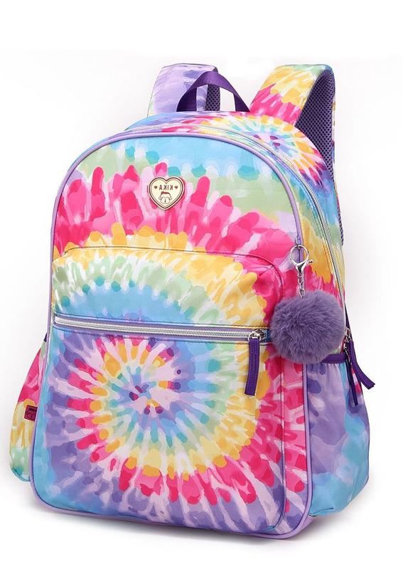 Mochila Feminina Tie Dye Colorida Com Chaveiro Pompom Kika - Mochilas ...