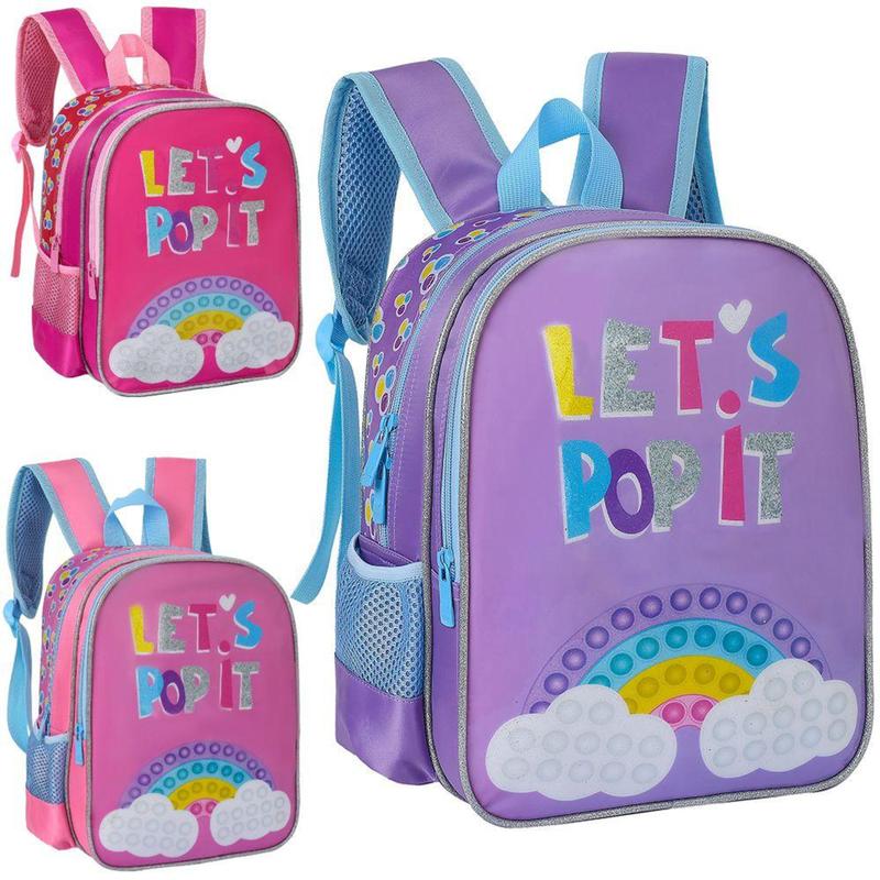 Mochila infantil feminina let.s pop it 13'' BF BRASIL Mochilas