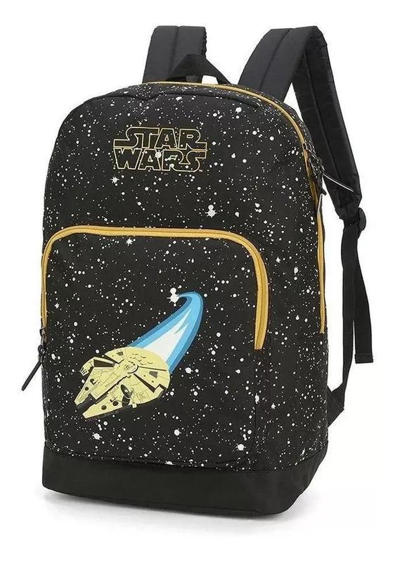 Mochila Juvenil Masculina Costas Nave Star Wars Grande Preta - luxcel ...