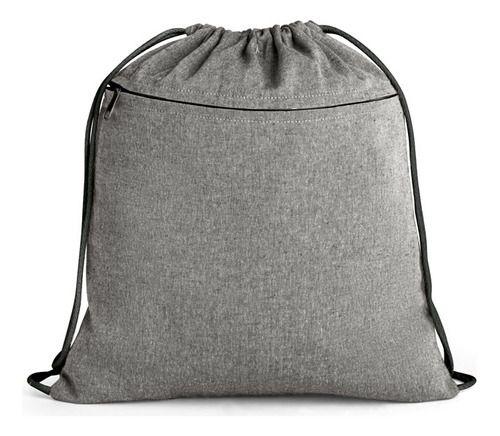 Mochila Sacola De Algodão Reciclado Com Bolso Zíper Para Academia Dia a ...