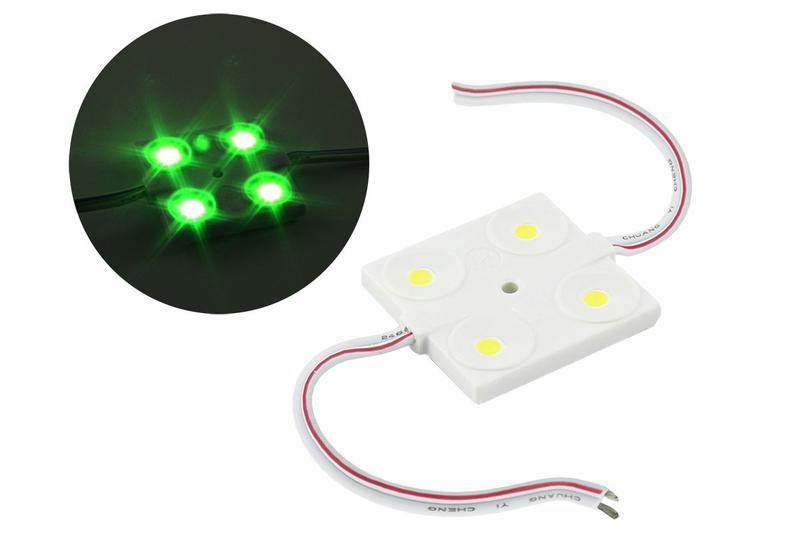 Módulo com 4 Leds Alto Brilho 12v Ip65 5050 - Verde - GREEN - Painel de ...