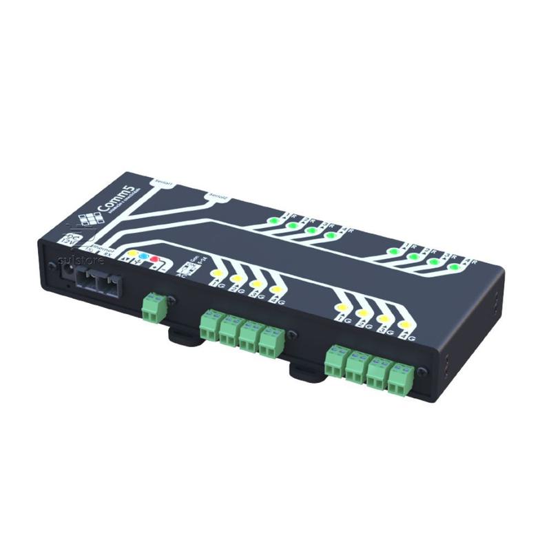 Módulo de Acionamento via rede fibra ótica 100Base-FX com 8 saídas, 8 ...