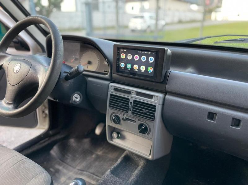 Moldura p/ MP5 2 Din Fiat Uno Mille, Fiorino Mille 04 à 13 - Preto ...