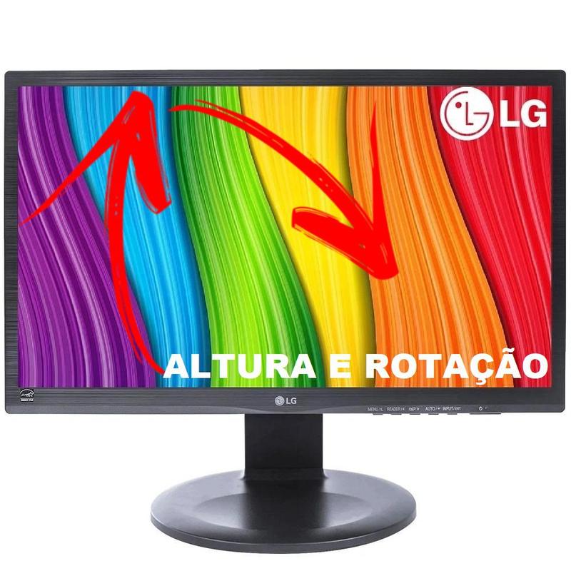 Monitor LED 21.5" LG, Ajuste de altura e rotação, Pivot, IPS, Full HD ...