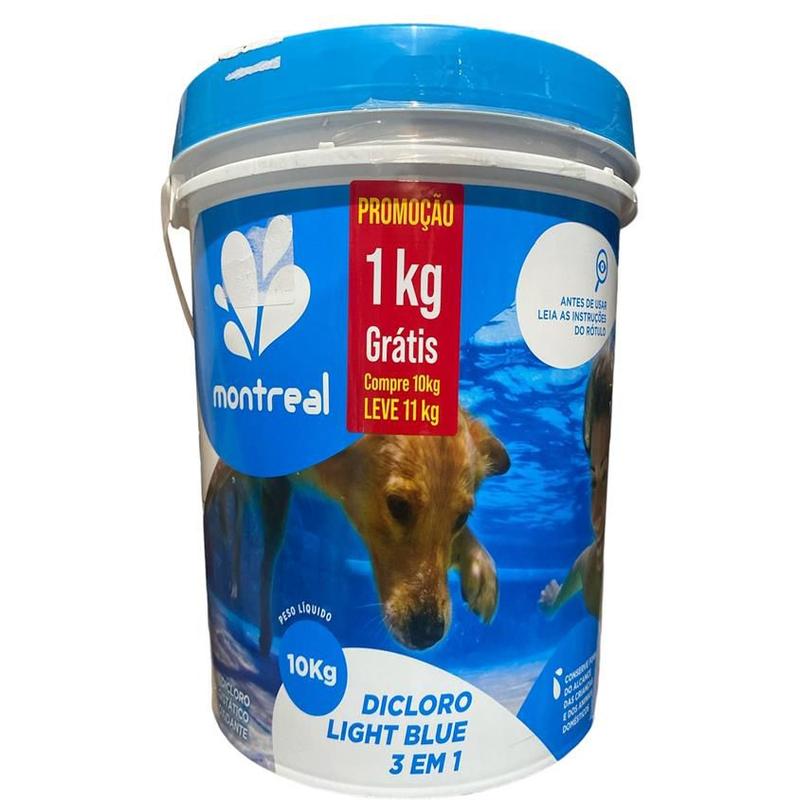 Montreal Dicloro 3 Em 1 Para Piscina Dight Blue Balde 10 KG - Cloro ...