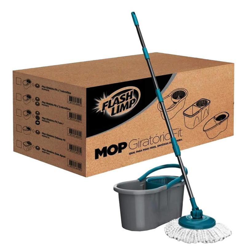 Mop 360 Limpeza Pesada Giratorio Cabo Regulável Super Leve - Flash Limp ...