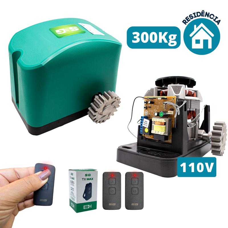 Motor Portão Eletrônico Deslizante Residencial 1/4Hp Seg Next Para ...