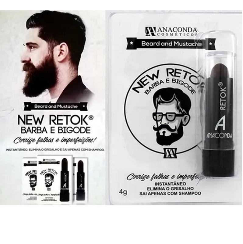 New Retok Barba E Bigode 4g Anaconda Preto - Tinta para Barba e Bigode ...