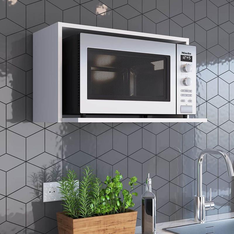 Nicho Suspenso para Microondas ou Forno Elétrico Branco Lilies Móveis ...