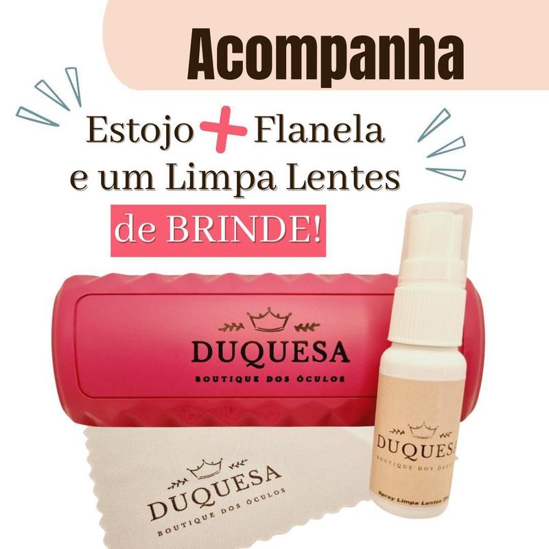 Óculos Armação Grau Gatinho Retro Feminino Original Dourado Duquesa