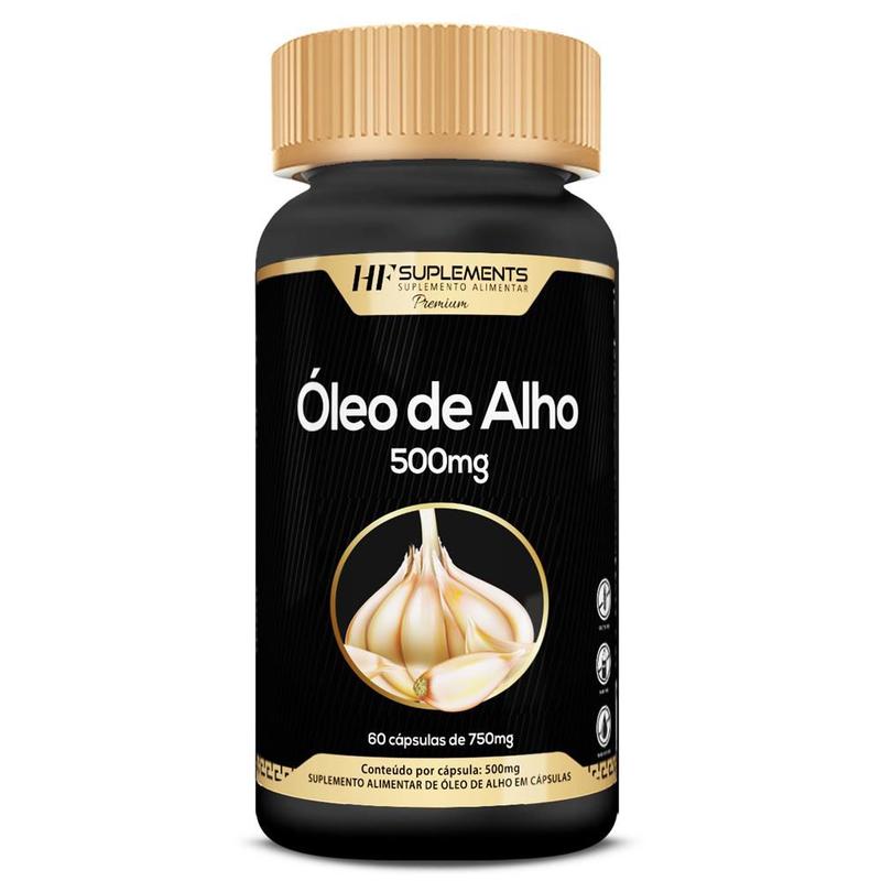 Oleo de alho premium 500mg 60caps hf suplements - Óleo de Alho ...
