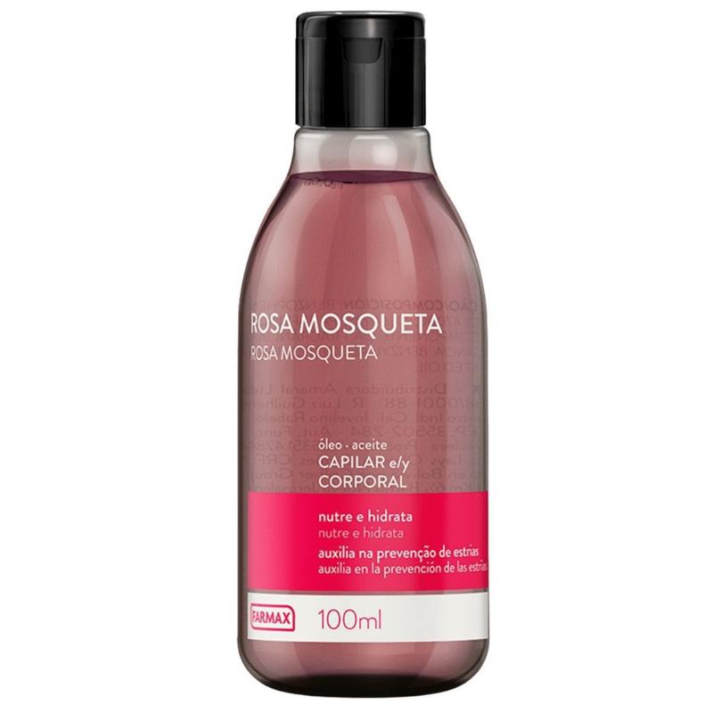 Óleo de Rosa Mosqueta Essencial Puro Para Corpo e Cabelo 100ml Farmax ...
